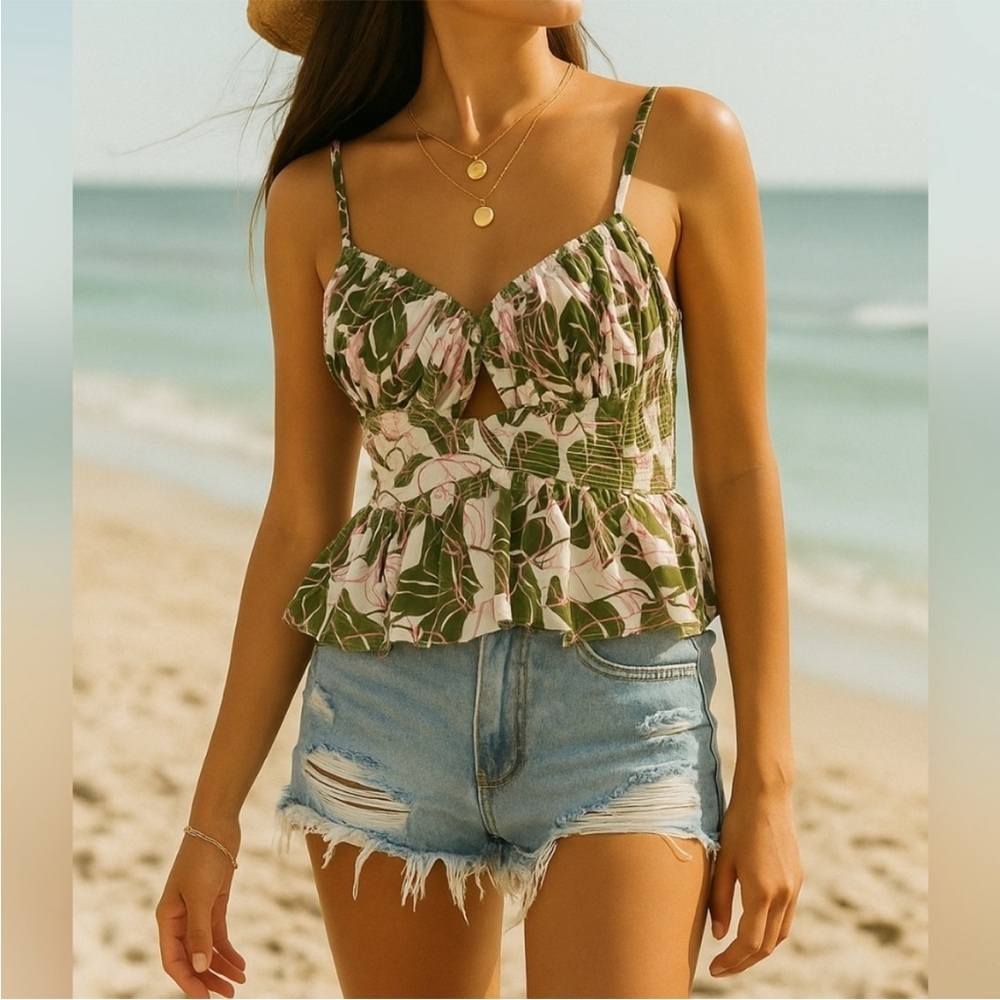 Parker Floral Print Peplum Size 10